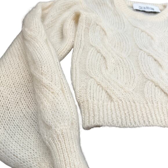 Greta Boldini Eclaire Ivory Mohair Merino Wool Balloon Sleeve Sweater XS Italy - Picture 5 of 16